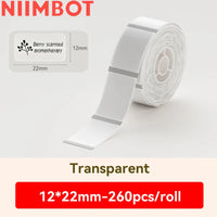 Niimbot D110/D11/D101/H1S Label Printer Paper Anti-Oil Scratch-Resistant Self-adhesive White/Transparent/Color Name Stickers