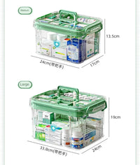 Large-capacity Multi-layer Transparent Storage Box Household Transparent Sorting Medical Emergency Portable Medicine Box