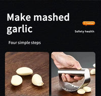 WORTHBUY Manual Stainless Steel Garlic Press, Garlic Chopped Ginger Crusher For Fruit Vegetable Tools Kitchen Accessories