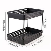 WORTHBUY Double Layer Pull-Out Seasoning Bottle Spice Rack Multifunctional Drawer Cabinet Plastic Storage Rack Kitchen Organizer