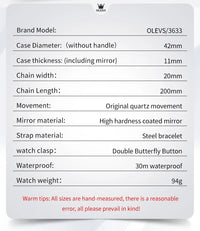 OLEVS Business Minimalist Stainless Steel Watch Man Luxury Luminous Hands Roman Scale Calendar Waterproof Quartz Watches for Men