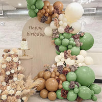 White Sand Balloons Garland Sage Green Gold Balloon Arch Kit Birthday Party Baby Shower Wedding Bride Shower Decoration Globos