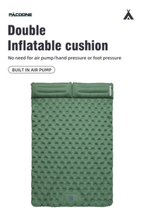 PACOONE Outdoor Camping Double Inflatable Mattress Extra Wide Sleeping Pad Ultralight Folding Bed Sleeping Mat Car Travel Mat