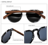 Oi Wood Sunglasses Women Men's Sun Glasses Walnut Wood Round Eyeglasses Red LensTortoise Shell Frames