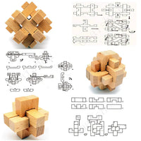 Wooden Kong Ming Lock Lu Ban Lock IQ Brain Teaser Educational Toy for Kids Children Montessori 3D Puzzles Game Unlock Toys Adult