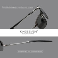 KINGSEVEN Fashion Half Frame Sunglasses Men's Outdoor Polarized UV400 Driving Glasses High Quality Fishing Driving Eyewear