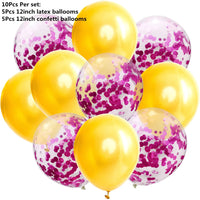 10/14pcs Mix Pink Rose Balloons Heart Star RoseGold Confetti Balloon Birthday Party Decorate Kids Adult Air Balls Wedding Globos