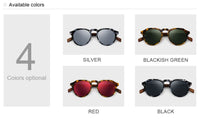 Oi Wood Sunglasses Women Men's Sun Glasses Walnut Wood Round Eyeglasses Red LensTortoise Shell Frames