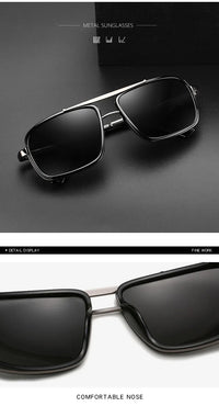 Polarized Punk Sunglasses Men Vintage Fashion Steampunk Square Sun Glasses Male Driving Googles Summer Travelling Shades UV400