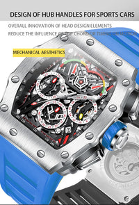 New Luxury Men Watch ONOLA Fashion Fully Automatic Mechanical Watches Man Unique Design Waterproof Tape Watch Wristwatch
