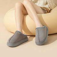 Platform Fluffy Slippers Women House Flats Fashion Plush Winter Designer Shoes Ladies Home Elegant Casual Footwear Large Size