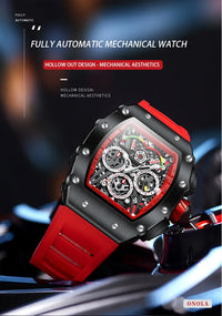 New Luxury Men Watch ONOLA Fashion Fully Automatic Mechanical Watches Man Unique Design Waterproof Tape Watch Wristwatch