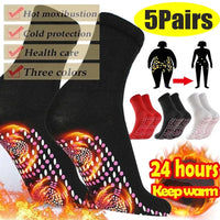 1/5pairs Tourmaline Self-Heating Socks Winter Warm Thermal Health Care Socks Slimming Health Short Sock Magnetic Therapy Sock