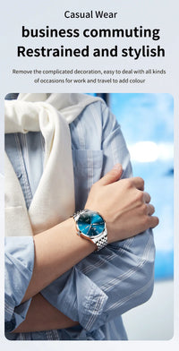 OLEVS Business Minimalist Stainless Steel Watch Man Luxury Luminous Hands Roman Scale Calendar Waterproof Quartz Watches for Men