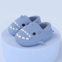 Litfun Fur Plush Shark Slippers Women Men Winter Cozy Fur Shark Slides Cartoon Furry Home Shoes Platform Waterproof Shark Slides
