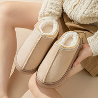 Platform Fluffy Slippers Women House Flats Fashion Plush Winter Designer Shoes Ladies Home Elegant Casual Footwear Large Size