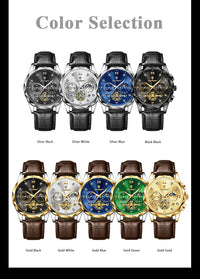 POEDAGAR Luxury Watch for Man Sports Leather Men Quartz Watch Waterproof Luminous Chronograph Men's Watches Male Clock Reloj+box