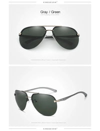 KINGSEVEN Fashion Pilot Rimless Sunglasses Men Aluminum Polarized Large Frame Glasses Women Casual Driving Outdoor Eyewear