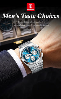 POEDAGAR Luxury Man Quartz Watch Sport Military Watch For Men Waterproof Luminous Date Chronograph Stainless Steel Men's Watches