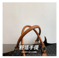 Large-capacity women's bags in Europe and the United States retro shoulder bag classic letters PU commuter handbags women