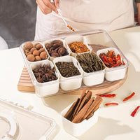 Kitchen Seasoning Storage Box Spice Box Integrated Multi Grid Storage Sealed Tank Moisture-Proof Salt Tank Kitchen Supplies 2025