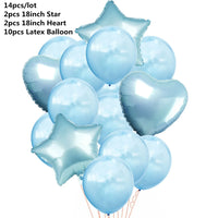 10/14pcs Mix Pink Rose Balloons Heart Star RoseGold Confetti Balloon Birthday Party Decorate Kids Adult Air Balls Wedding Globos