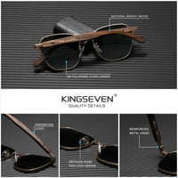 KINGSEVEN 2023 Fashion Polarized UV400 Sunglasses For Men Wood Optical Lenses For Women Protection Highquality Eyeglass Frames