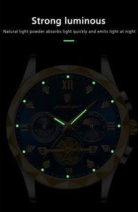 POEDAGAR Luxury Man Wristwatch Chronograph Waterproof Luminous Men Watch Stainless Steel High Quality Sport Men's Quartz Watches