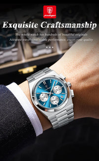 POEDAGAR Luxury Man Quartz Watch Sport Military Watch For Men Waterproof Luminous Date Chronograph Stainless Steel Men's Watches