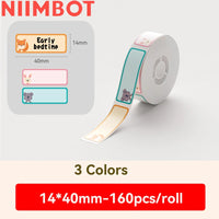 Niimbot D110/D11/D101/H1S Label Printer Paper Anti-Oil Scratch-Resistant Self-adhesive White/Transparent/Color Name Stickers
