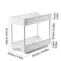 WORTHBUY Double Layer Pull-Out Seasoning Bottle Spice Rack Multifunctional Drawer Cabinet Plastic Storage Rack Kitchen Organizer