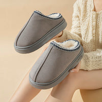 Platform Fluffy Slippers Women House Flats Fashion Plush Winter Designer Shoes Ladies Home Elegant Casual Footwear Large Size