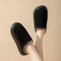 Platform Fluffy Slippers Women House Flats Fashion Plush Winter Designer Shoes Ladies Home Elegant Casual Footwear Large Size