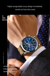 POEDAGAR Luxury Wristwatch for Man Waterproof Luminous Chronograph Date Men Watch Sports Leather Men's Quartz Watches Male reloj