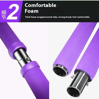 Portable Pilates Bar Kit Resistance Band Yoga Pilates Stick Yoga Exercise Bar Foot Loop for Yoga Stretch Sculpt Twisting Sit-Up