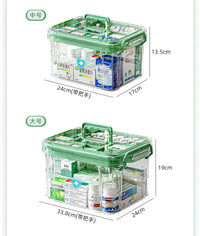 Large-capacity Multi-layer Transparent Storage Box Household Transparent Sorting Medical Emergency Portable Medicine Box