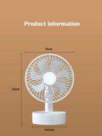 Mini Oscillating Fan, Portable Battery-Operated Table Fan with 4 Speed Levels, 6-inch Desk fan with Timer