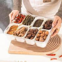 Kitchen Seasoning Storage Box Spice Box Integrated Multi Grid Storage Sealed Tank Moisture-Proof Salt Tank Kitchen Supplies 2025