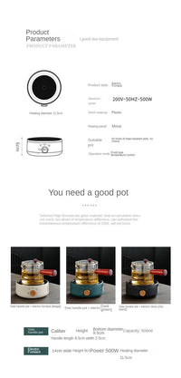 Mini Electric Ceramic Infrared Heating Stove Milk Water Boiler Heater Coffee Moka Countertop Burner Stew Hotpot Induction Cooker