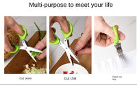 Multi Functional Stainless Steel 3 5 Layer Kitchen Scissors for Pepper Scallion Laver Cutting Chopping Cooking Tool