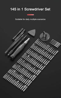 Xiaomi DELIXI 145-in-1 Screwdriver Set Precision Magnetic Screw Driver Bits Wireless Hand Screw Driver Repair Kit Tools