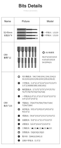 Xiaomi DELIXI 145-in-1 Screwdriver Set Precision Magnetic Screw Driver Bits Wireless Hand Screw Driver Repair Kit Tools
