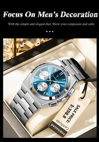 POEDAGAR Luxury Man Quartz Watch Sport Military Watch For Men Waterproof Luminous Date Chronograph Stainless Steel Men's Watches