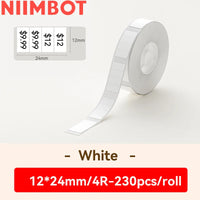 Niimbot D110/D11/D101/H1S Label Printer Paper Anti-Oil Scratch-Resistant Self-adhesive White/Transparent/Color Name Stickers
