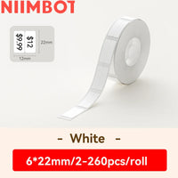 Niimbot D110/D11/D101/H1S Label Printer Paper Anti-Oil Scratch-Resistant Self-adhesive White/Transparent/Color Name Stickers