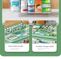Large-capacity Multi-layer Transparent Storage Box Household Transparent Sorting Medical Emergency Portable Medicine Box