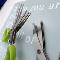 Multi Functional Stainless Steel 3 5 Layer Kitchen Scissors for Pepper Scallion Laver Cutting Chopping Cooking Tool