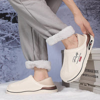 New Winter Warm Slippers Mens Womens Waterproof Slippers on Shoes Fur Lined Home Shoes Anti-Slip Outdoor Walking Shoes