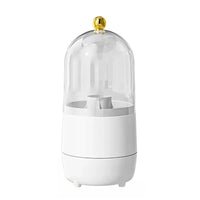 New PP Makeup Brush Holder 360° Rotating Large-capacity Cosmetics Display Case With Lid Dustproof Storage Box Makeup Brush