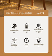 Mini Oscillating Fan, Portable Battery-Operated Table Fan with 4 Speed Levels, 6-inch Desk fan with Timer